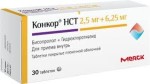 Конкор НСТ, таблетки покрытые оболочкой пленочной 2.5 мг+6.25 мг 30 шт